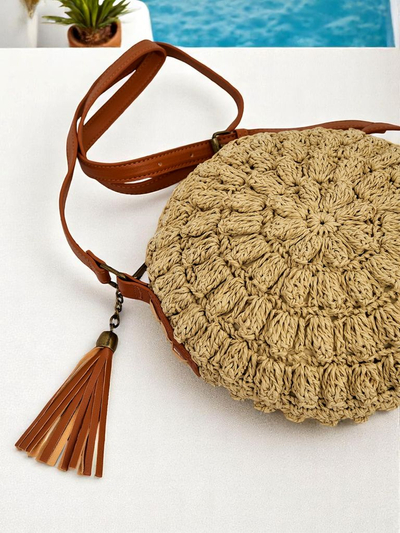 Royalfashion Petit sac à main en paille pour femme Solea Mini