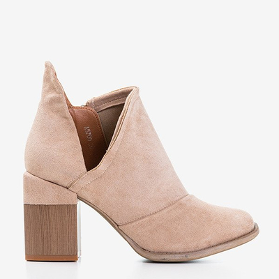 Bottines femme beiges avec découpes Cintura - Chaussures 1