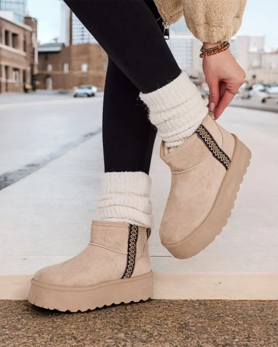 Royalfashion Bottes de neige courtes pour femmes Haluzi