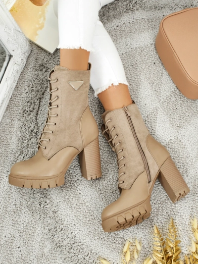 Bottines femme en éco-daim à talons épais Event Bramble