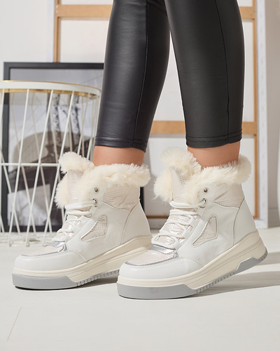 OUTLET Bottes lacées blanches pour femmes a'la snow boots Ojilen - Footwear