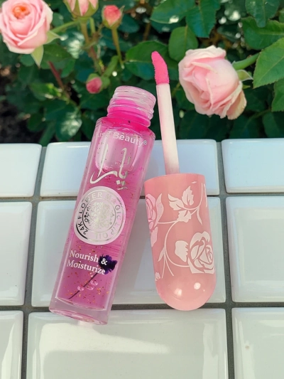 Gloss à lèvres pailleté changeant de couleur