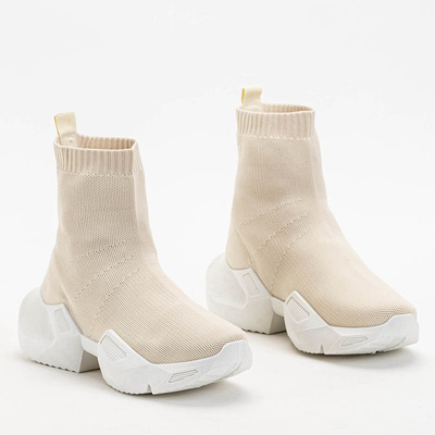 Beige Baskets hautes Gohi pour femme - Chaussures