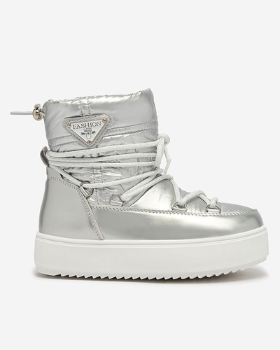 Royalfashion Chaussures à enfiler pour enfants a'la snow boots en argent Asifa