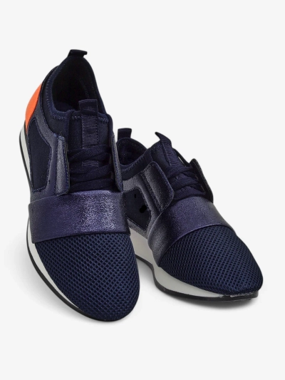 Vittoria Chaussures Bleu Marine pour Femmes en Cuir Écologique