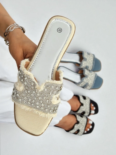 Royalfashion Sandales pour femmes avec strass CrystalEase