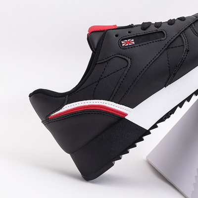 Chaussures de sport noires pour femmes avec empiècements blancs et rouges Sigom- Footwear