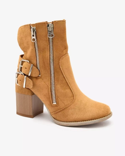Royalfashion Bottes camel pour femme avec décoration Feirrgo