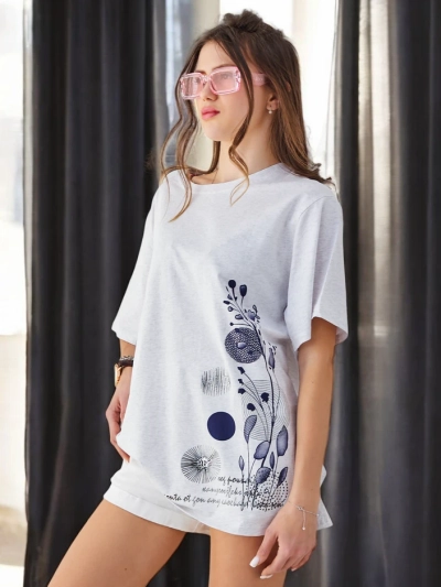 T-shirt en coton pour femme Royalfashion avec imprimé