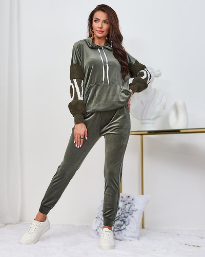 Royalfashion Ensemble de survêtements pour femme en velours noir