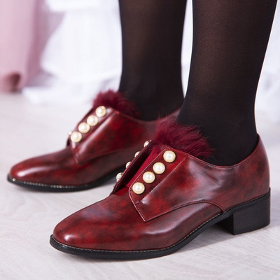 Chaussures basses bordeaux avec perles Nessi - Footwear