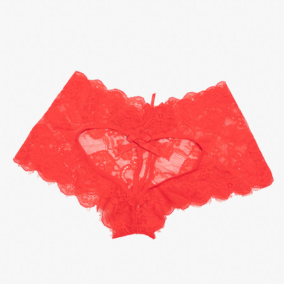 Boxer femme dentelle rouge GRANDE TAILLE - Sous-vêtement