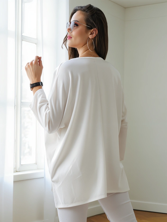 Blouse en viscose Royalfashion pour femmes avec inscriptions en strass