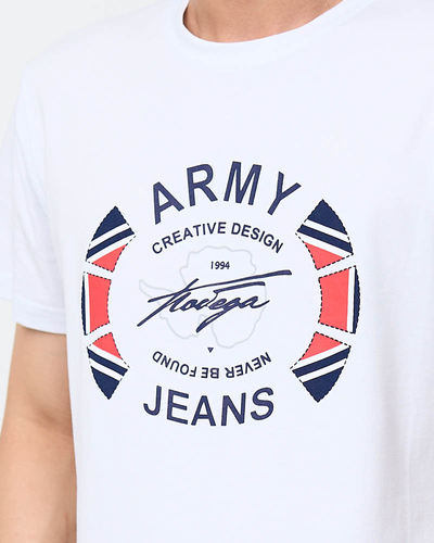 T-shirt blanc imprimé homme - Vêtements
