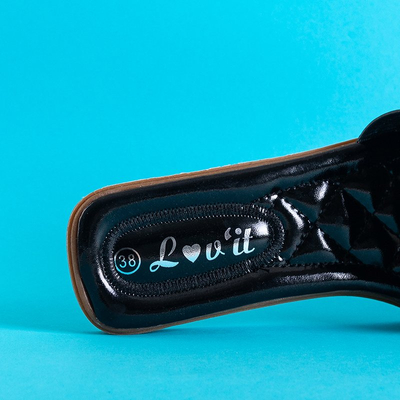 Babouche Serenis femme laquée noire - Chaussures