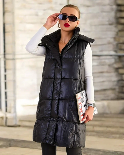 Royalfashion Gilet long pour femme avec coutures