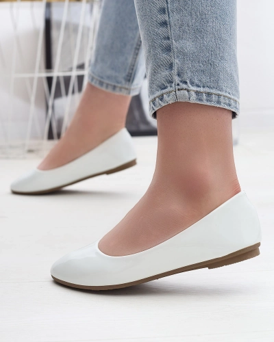 OUTLET Ballerines laquées blanches pour femme Fama - Footwear