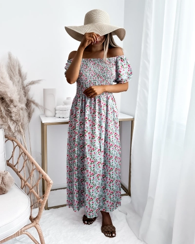 Robe midi à imprimé floral pour femme Mint - Vêtements