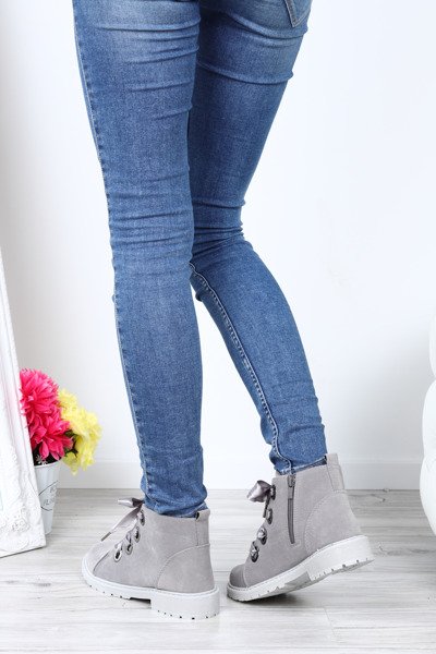 Szare traperki Estelle- Obuwie