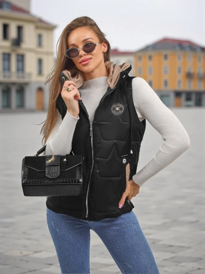 Gilet matelassé à capuche pour femmes Ash Crown