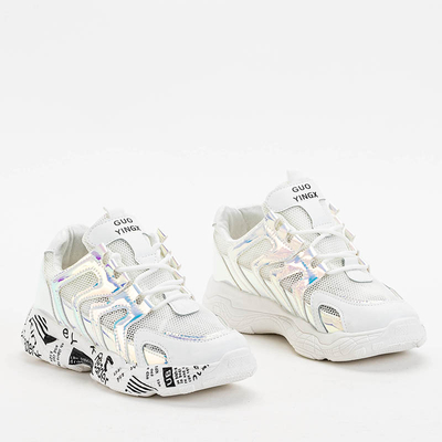 Chaussures de sport femme Adine blanches avec empiècements holographiques - Footwear