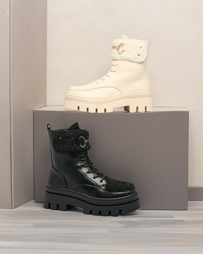 Royalfashion Bottes pour femmes en peau de mouton Faeltone