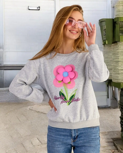 Royalfashion Sweat mince imprimé pour femme