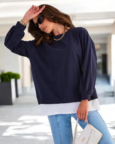 Royalfashion Sweat-shirt fin en coton pour femme
