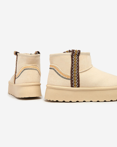 Royalfashion Bottes courtes pour femmes a'la bottes de neige avec ornement Erititta