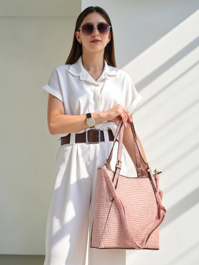 Sac à main en simili cuir verni pour femmes Royalfashion avec embossage