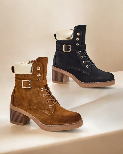 Bottines à talon bas pour femmes Royalfashion Nedelin