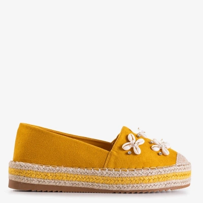 OUTLET Espadrilles jaunes pour femmes avec décorations Izira - Chaussures