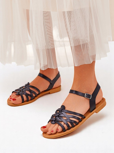 Royalfashion Sandales pour femmes avec brides décoratives Livia