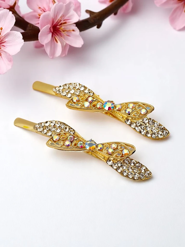 Royalfashion Épingles à cheveux avec nœuds en strass Sparkle Bow