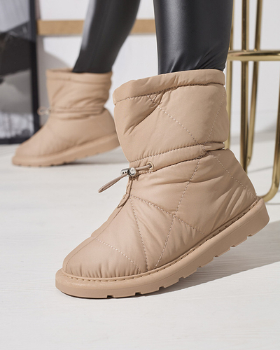 Bottes isolées marron clair pour femmes a'la bottes de neige Kaliolen - Chaussures