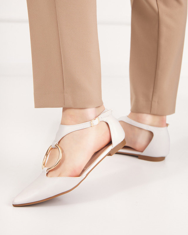 OUTLET Ballerines blanches ouvertes pour femme Dasu - Footwear