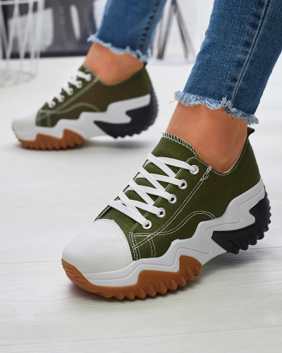 OUTLET Baskets sport vertes à plateforme Nacarry pour femme - Chaussures