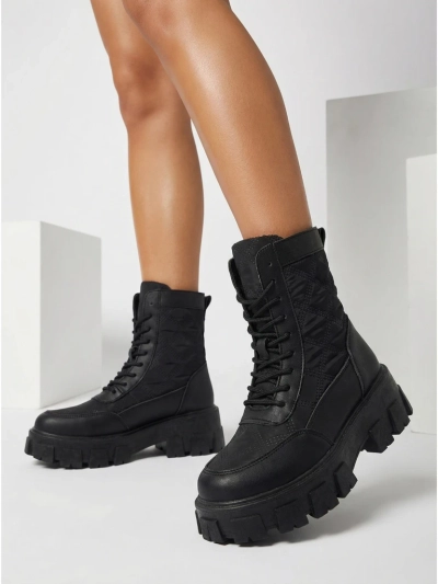 Bottines à lacets pour femmes en cuir écologique Solvi