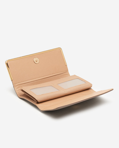 Grand portefeuille femme marron et gris avec décoration - Accessoires