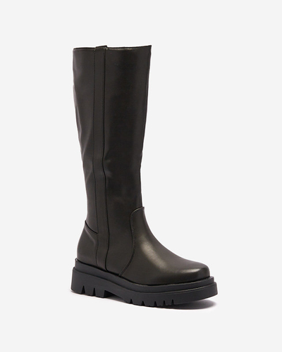 Bottes noires pour femmes en cuir écologique Roterika - Chaussures