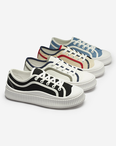 Baskets pour femmes sur une semelle solide en blanc Dessica - Chaussures