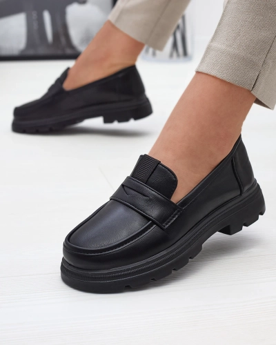 OUTLET Mocassins en cuir écologique noir pour femmes Raffivo - Footwear