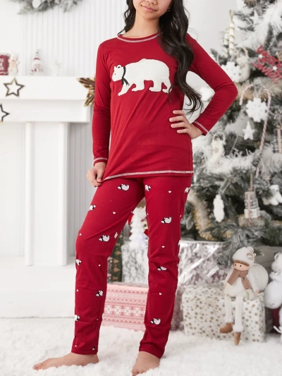 Pyjamas d'enfants en coton de Royalfashion pour Noël avec un ours polaire