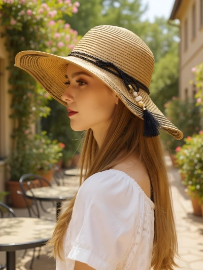 Royalfashion Chapeau de paille femme Rionnav