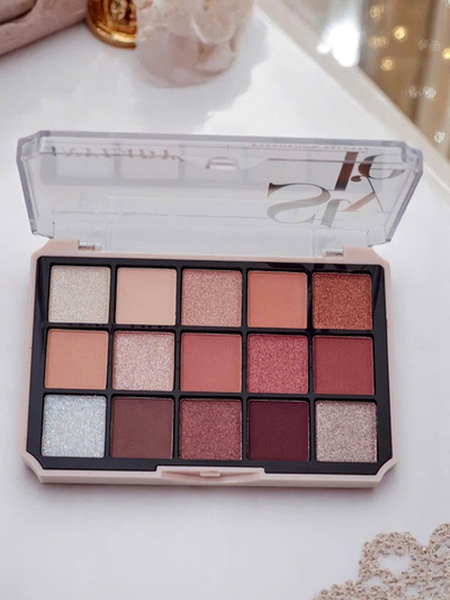 ANYLADY Palette de 15 fards à paupières avec paillettes et mats Ruby Glamour