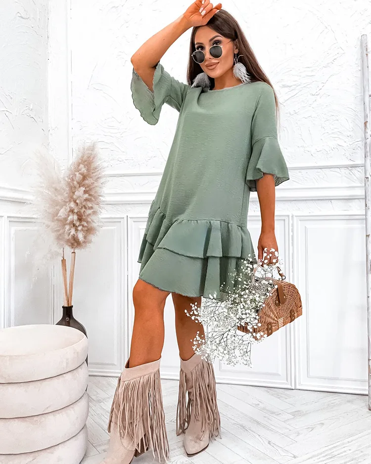 Royalfashion Mini robe femme en lin