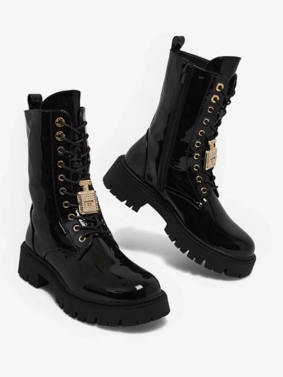 Bottines Femme Luna Noires en Cuir Élégantes pour l'Automne