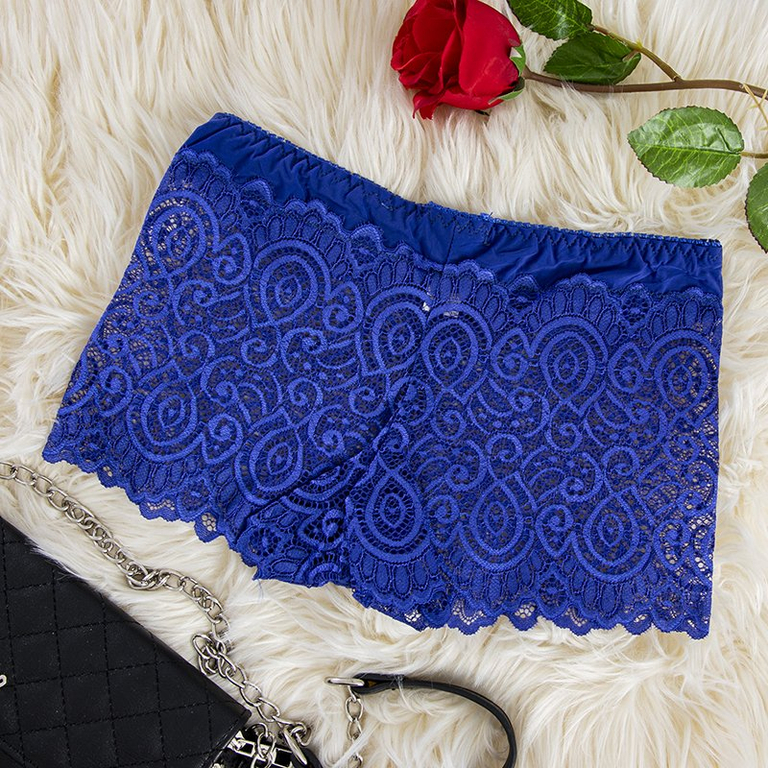 Caleçon femme en dentelle bleu marine - Sous-vêtements