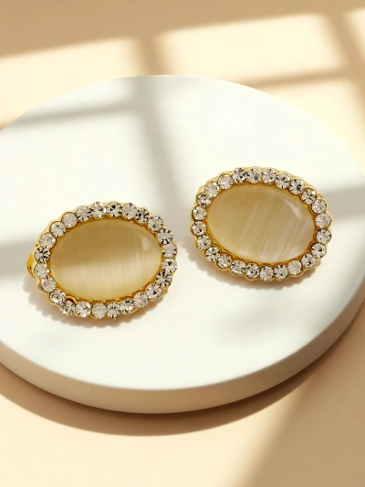 Royalfashion Boucles d'oreilles à clip pour femmes avec cristal et zirconia