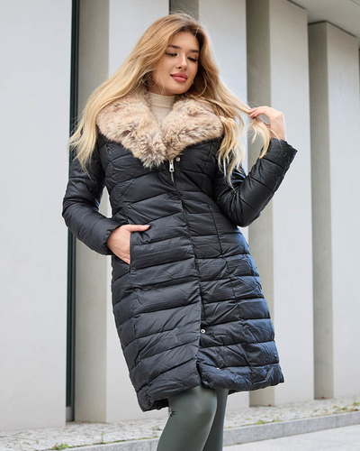 Veste d'hiver noire pour femme - Vêtements